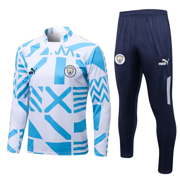 Felpa Manchester City 22/23 Blu Bianco